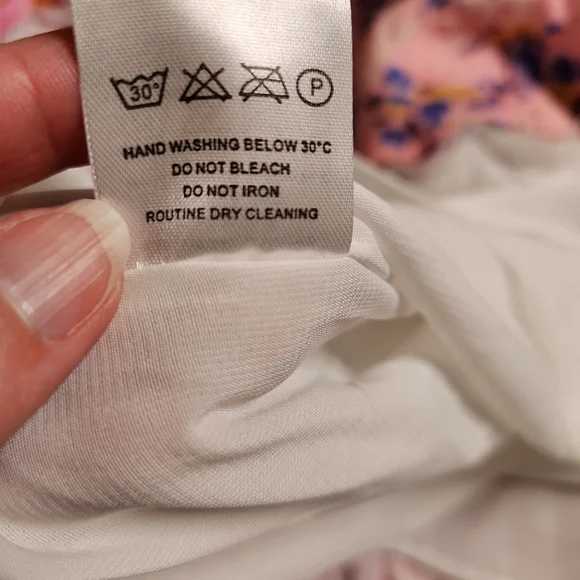 For Love Bell Floral Ruffle Mini Dress Medium NWT Pink Boho Layered V-Neck - Picture 11 of 12